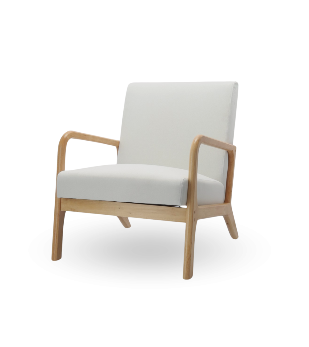 Butaca Nicole nórdica con cojín lumbar – Tapizado antimanchas