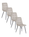 Pack de 4 sillas de comedor de terciopelo ASTRID