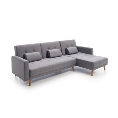 Sofá Abu – Chaiselongue cama con módulo reversible en gris Sofá Abu – Chaiselongue cama con módulo reversible en gris