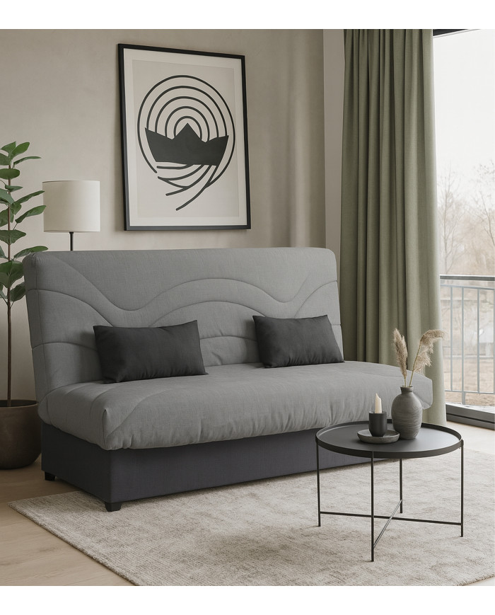 Sofá cama Tedgi – Apertura clic clac con arcón y colchones de poliuretano