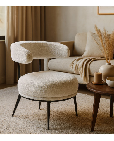 Butaca Asis – Tapizado Teddy y patas metálicas, ideal para cualquier espacio