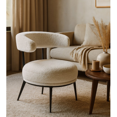 Butaca Asis – Tapizado Teddy y patas metálicas, ideal para cualquier espacio