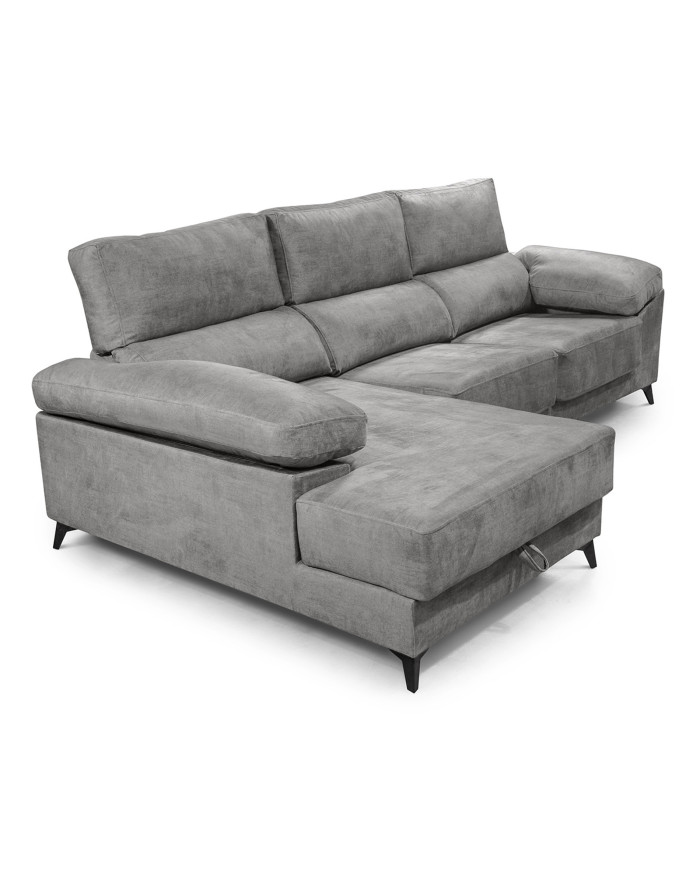 Sofá Chaise Longue Vis – Con arcón, asientos extraíbles y respaldos reclinables Sofá Chaise Longue Vis – Con arcón, asientos extraíbles y respaldos reclinables