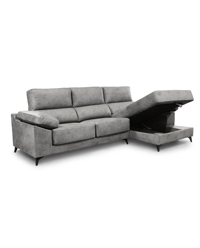 Sofá Chaise Longue Vis – Con arcón, asientos extraíbles y respaldos reclinables Sofá Chaise Longue Vis – Con arcón, asientos extraíbles y respaldos reclinables