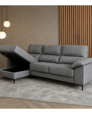 Sofá Chaise Longue Vis – Con arcón, asientos extraíbles y respaldos reclinables Sofá Chaise Longue Vis – Con arcón, asientos extraíbles y respaldos reclinables