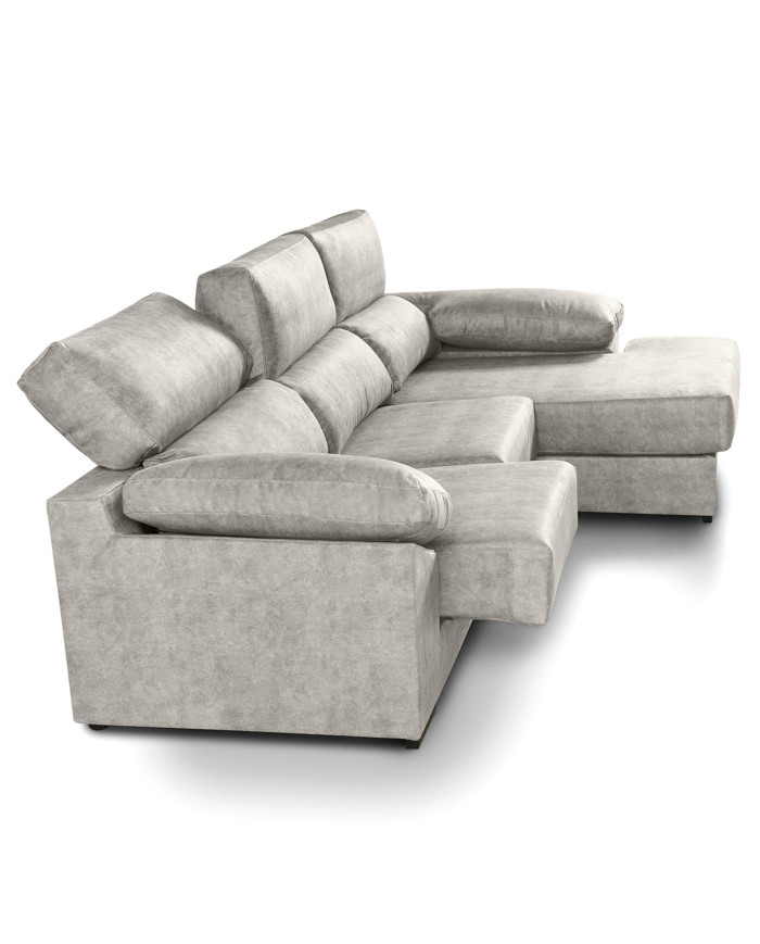 Sofá Chaise Longue Monti – Asientos extraíbles, respaldos reclinables y arcón Sofá Chaise Longue Monti – Asientos extraíbles, respaldos reclinables y arcón