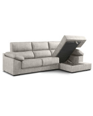 Sofá Chaise Longue Monti – Asientos extraíbles, respaldos reclinables y arcón Sofá Chaise Longue Monti – Asientos extraíbles, respaldos reclinables y arcón