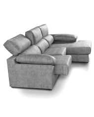 Sofá Chaise Longue Monti – Asientos extraíbles, respaldos reclinables y arcón Sofá Chaise Longue Monti – Asientos extraíbles, respaldos reclinables y arcón