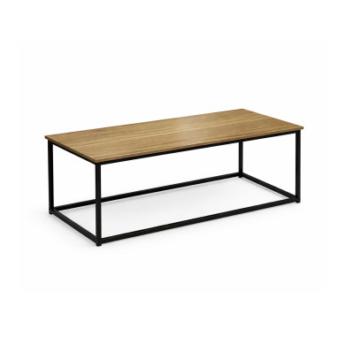 Mesa de centro Kraft roble con patas metálicas