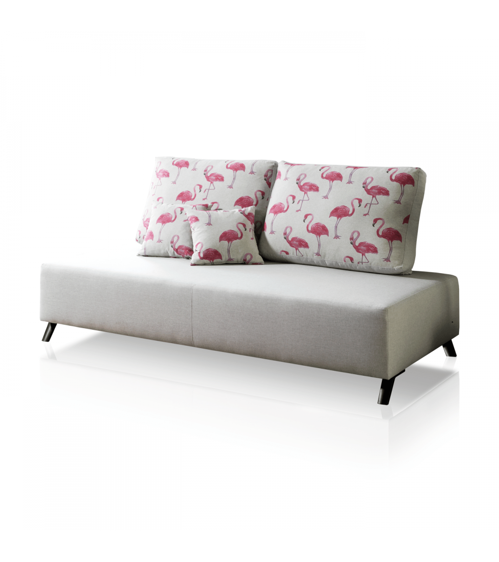 Sofá Cama infantil-juvenil con estampado de flamencos
