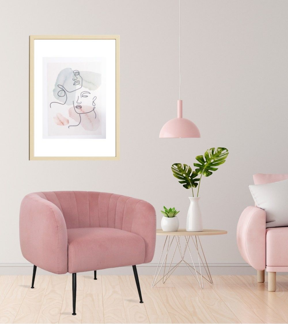 Butaca moderna terciopelo rosa TELMA