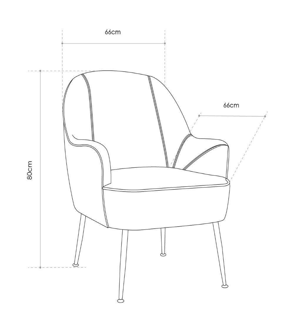 Butaca de terciopelo AMBERES con pata negra o dorada | Cambia Tus Muebles