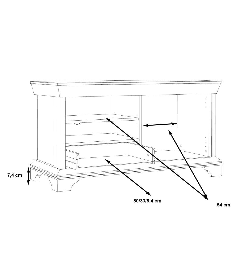 Mueble TV 120 cm KAREN rústico moderno