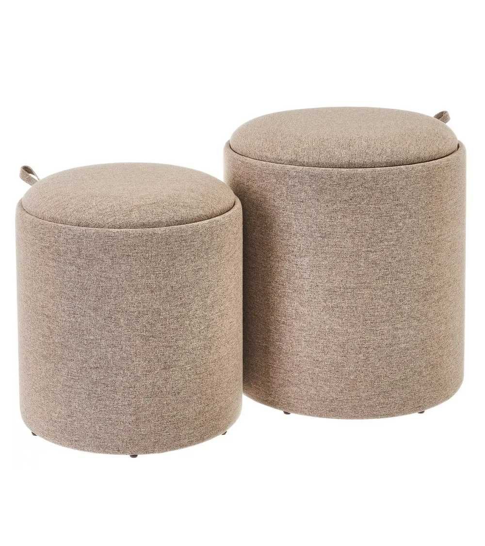 Pack 2 puffs decorativos con arcón ANIA